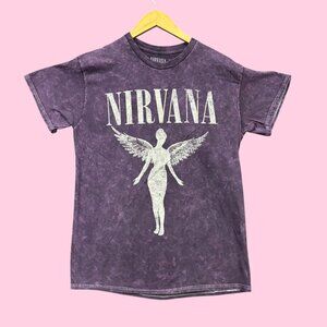 Nirvana In Utero Live 93 Grunge Band Mineral Wash Tee M